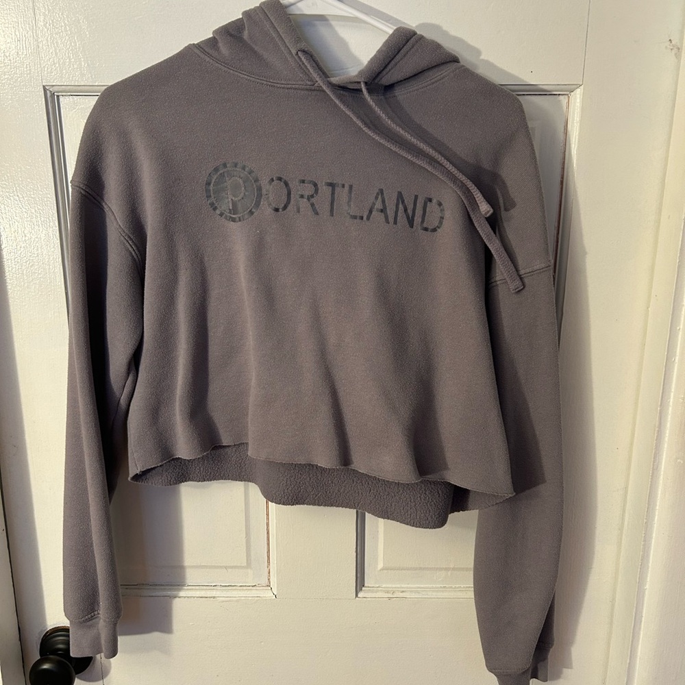 Pure Barre Heather/Gray Cropped Hoodie